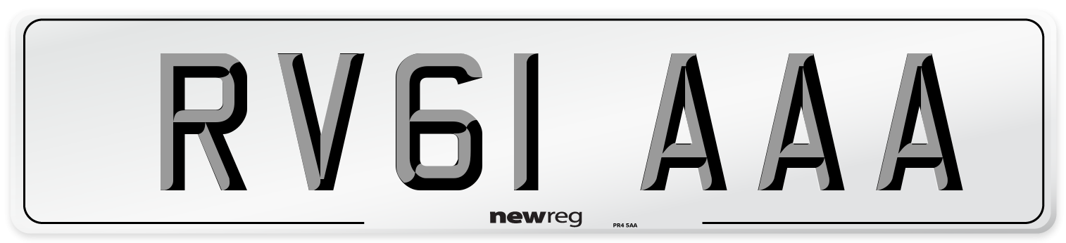RV61 AAA Number Plate from New Reg